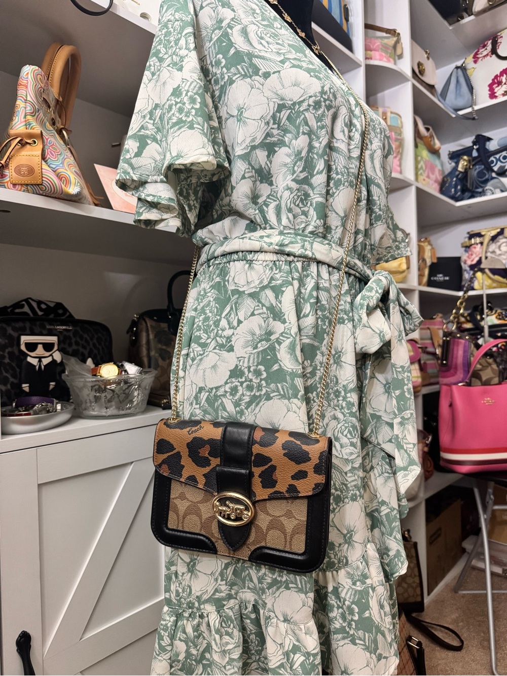 Coach Georgie Leopard Print Crossbody